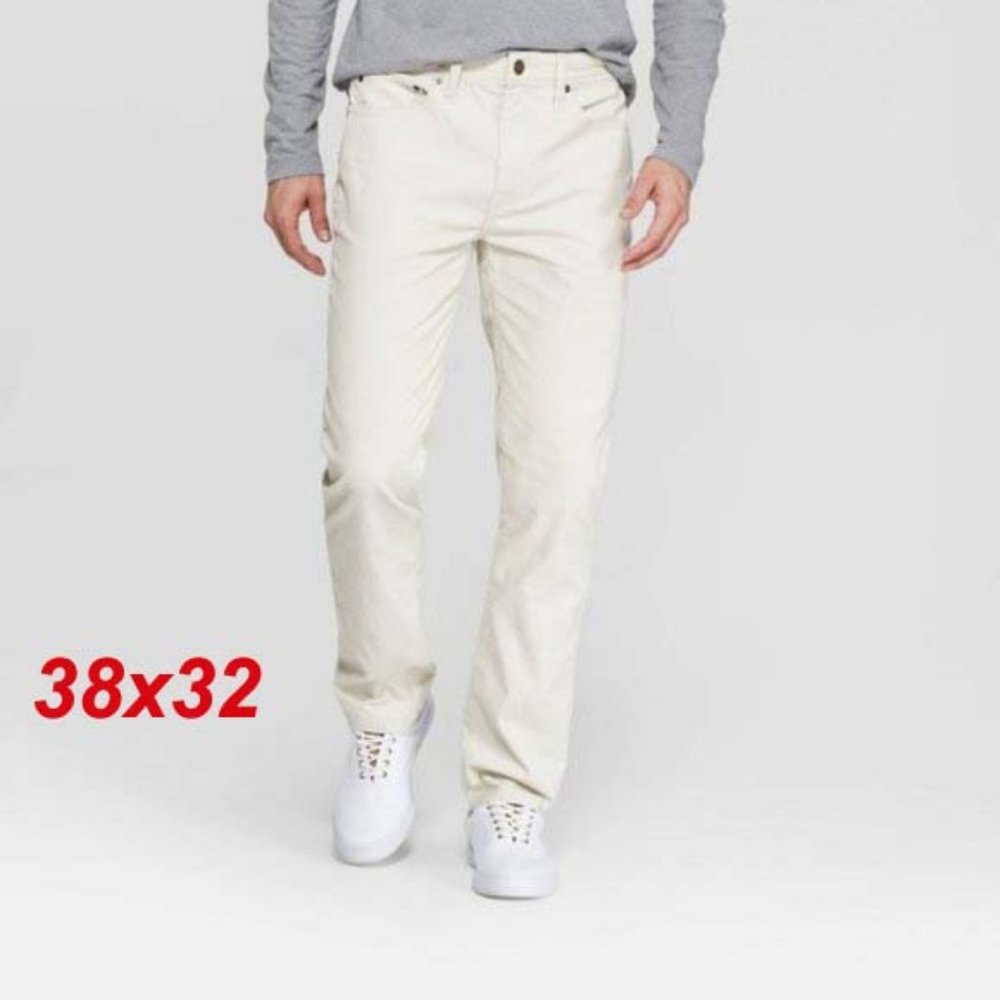 NWT Men's Cream Corduroy Slim Chino Pants 38x32